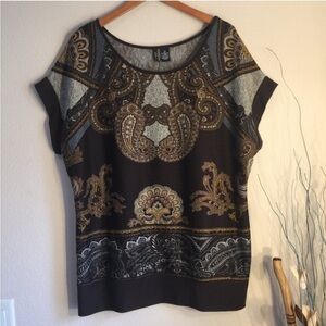 NEW Brown raglan short sleeve sweater